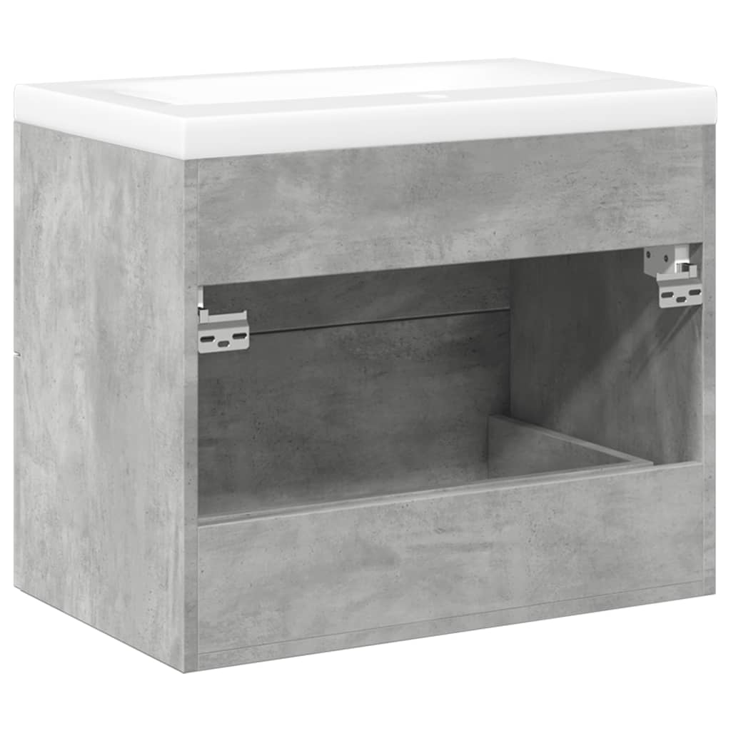 vidaXL Set mobilier de baie, 2 piese, gri beton, lemn compozit