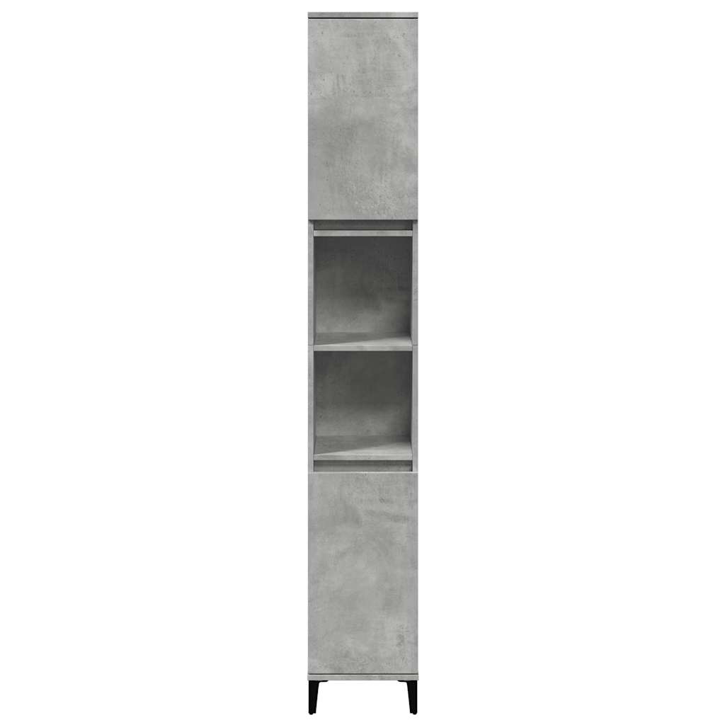 vidaXL Set mobilier de baie, 3 piese, gri beton, lemn compozit vidaXL Set mobilier de baie, 3 piese, gri beton, lemn compozit