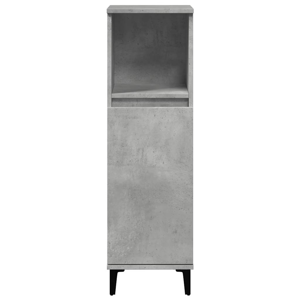 vidaXL Set mobilier de baie, 3 piese, gri beton, lemn compozit vidaXL Set mobilier de baie, 3 piese, gri beton, lemn compozit