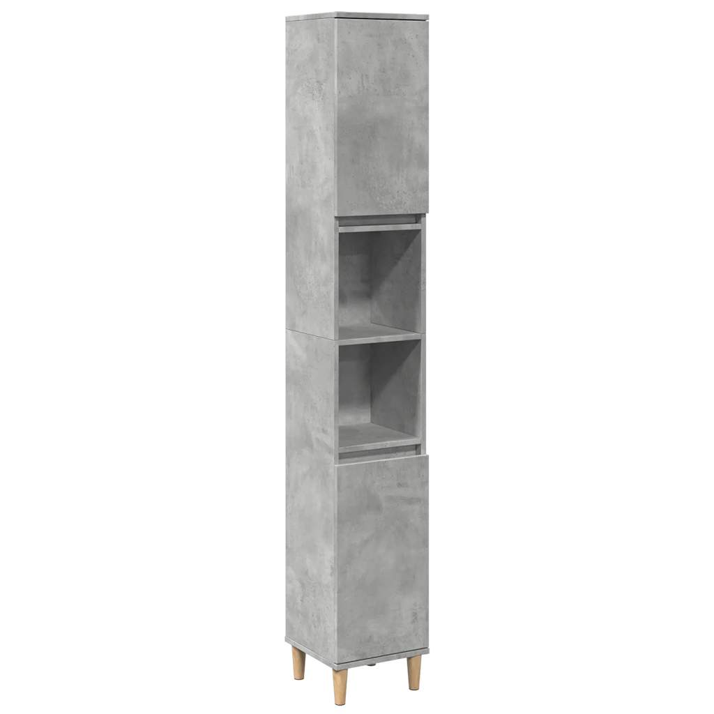 vidaXL Set mobilier de baie, 3 piese, gri beton, lemn compozit vidaXL Set mobilier de baie, 3 piese, gri beton, lemn compozit