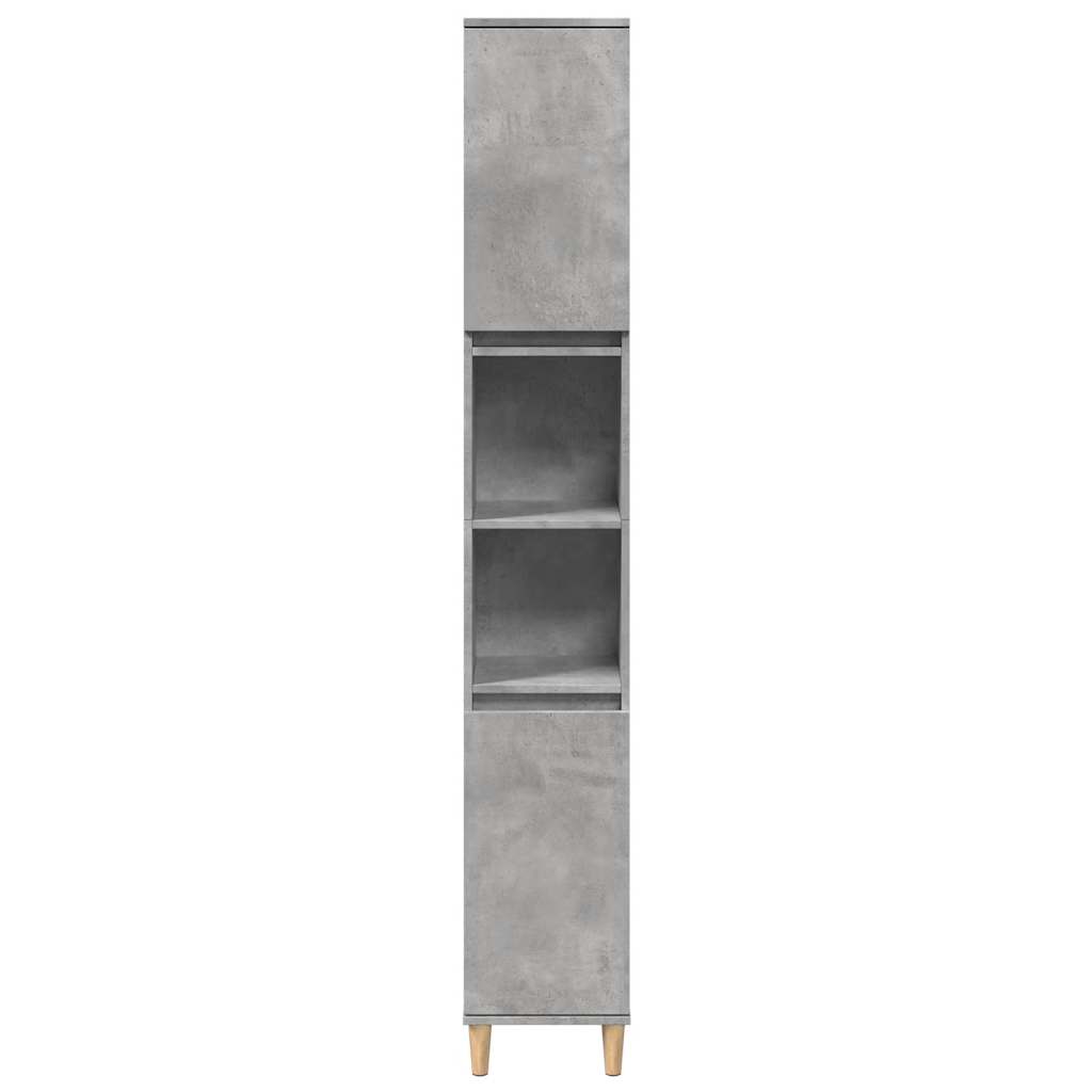 vidaXL Set mobilier de baie, 3 piese, gri beton, lemn compozit vidaXL Set mobilier de baie, 3 piese, gri beton, lemn compozit