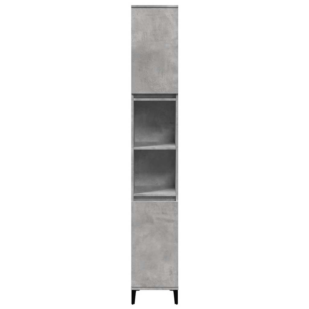 vidaXL Set mobilier de baie, 3 piese, gri beton, lemn compozit vidaXL Set mobilier de baie, 3 piese, gri beton, lemn compozit