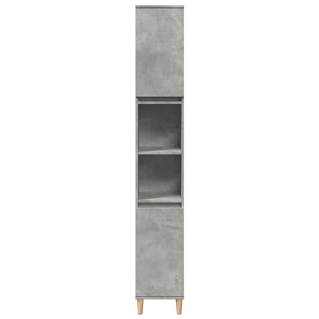 vidaXL Set mobilier de baie, 3 piese, gri beton, lemn compozit vidaXL Set mobilier de baie, 3 piese, gri beton, lemn compozit
