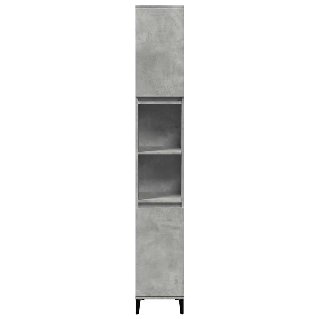 vidaXL Set mobilier de baie, 3 piese, gri beton, lemn compozit vidaXL Set mobilier de baie, 3 piese, gri beton, lemn compozit
