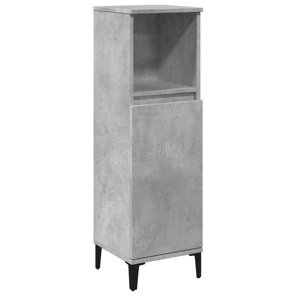 vidaXL Set mobilier de baie, 3 piese, gri beton, lemn compozit vidaXL Set mobilier de baie, 3 piese, gri beton, lemn compozit