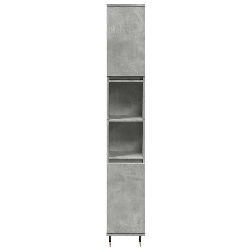 vidaXL Set mobilier de baie, 3 piese, gri beton, lemn compozit vidaXL Set mobilier de baie, 3 piese, gri beton, lemn compozit