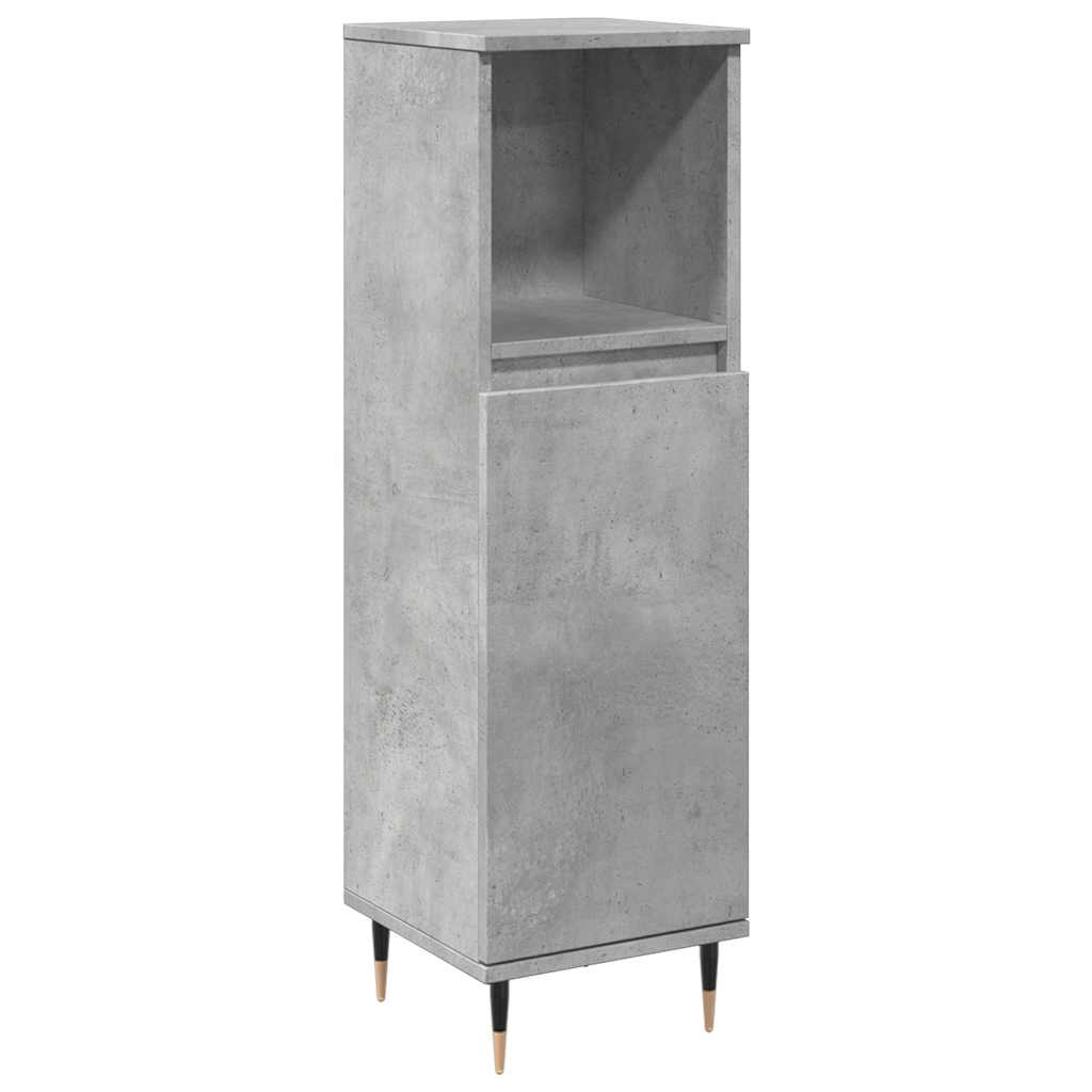 vidaXL Set mobilier de baie, 3 piese, gri beton, lemn compozit vidaXL Set mobilier de baie, 3 piese, gri beton, lemn compozit