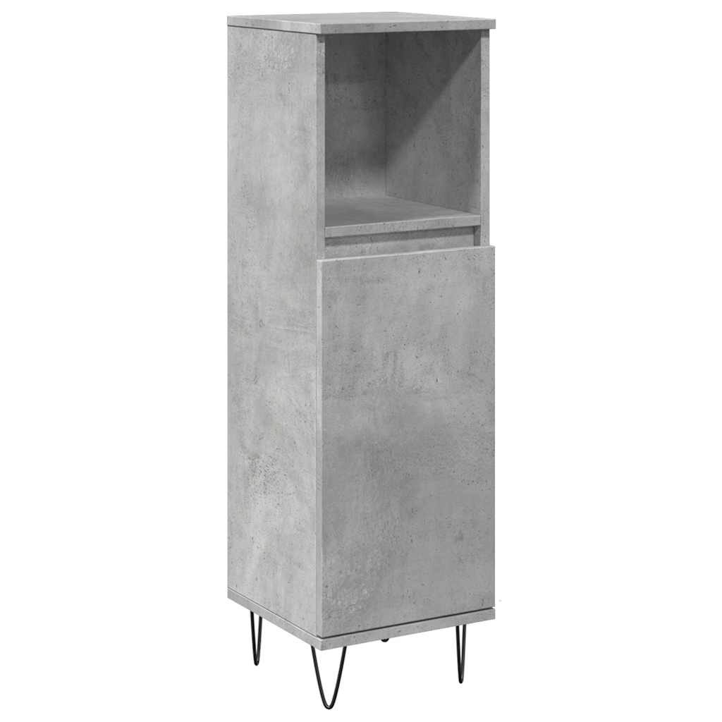 vidaXL Set mobilier de baie, 3 piese, gri beton, lemn compozit vidaXL Set mobilier de baie, 3 piese, gri beton, lemn compozit
