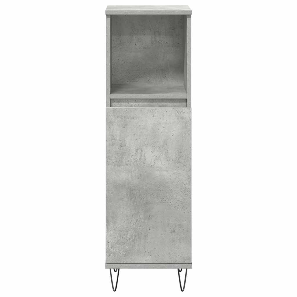 vidaXL Set mobilier de baie, 3 piese, gri beton, lemn compozit vidaXL Set mobilier de baie, 3 piese, gri beton, lemn compozit