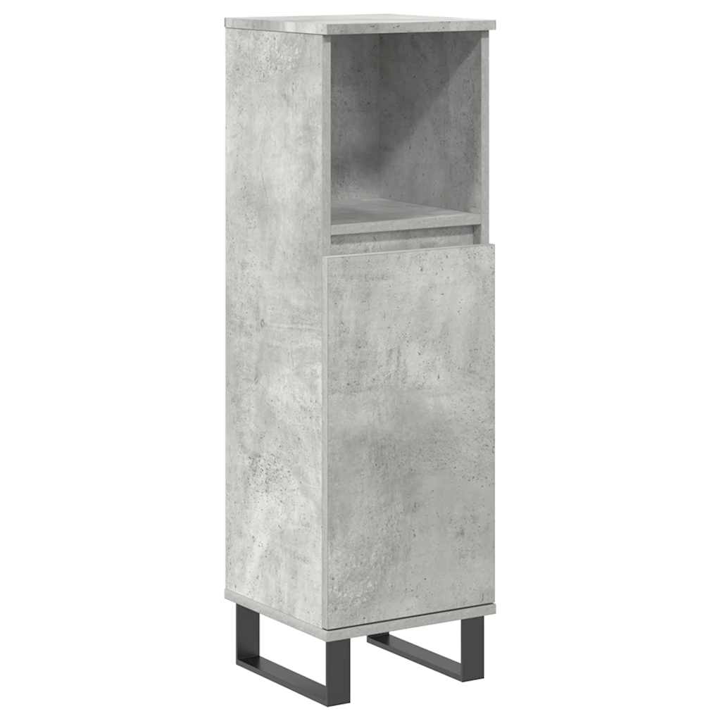 vidaXL Set mobilier de baie, 3 piese, gri beton, lemn compozit vidaXL Set mobilier de baie, 3 piese, gri beton, lemn compozit