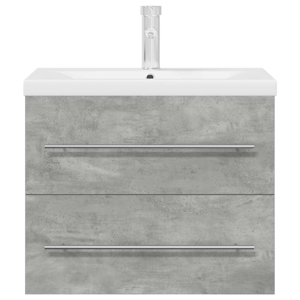 vidaXL Set mobilier de baie, 2 piese, gri beton, lemn compozit