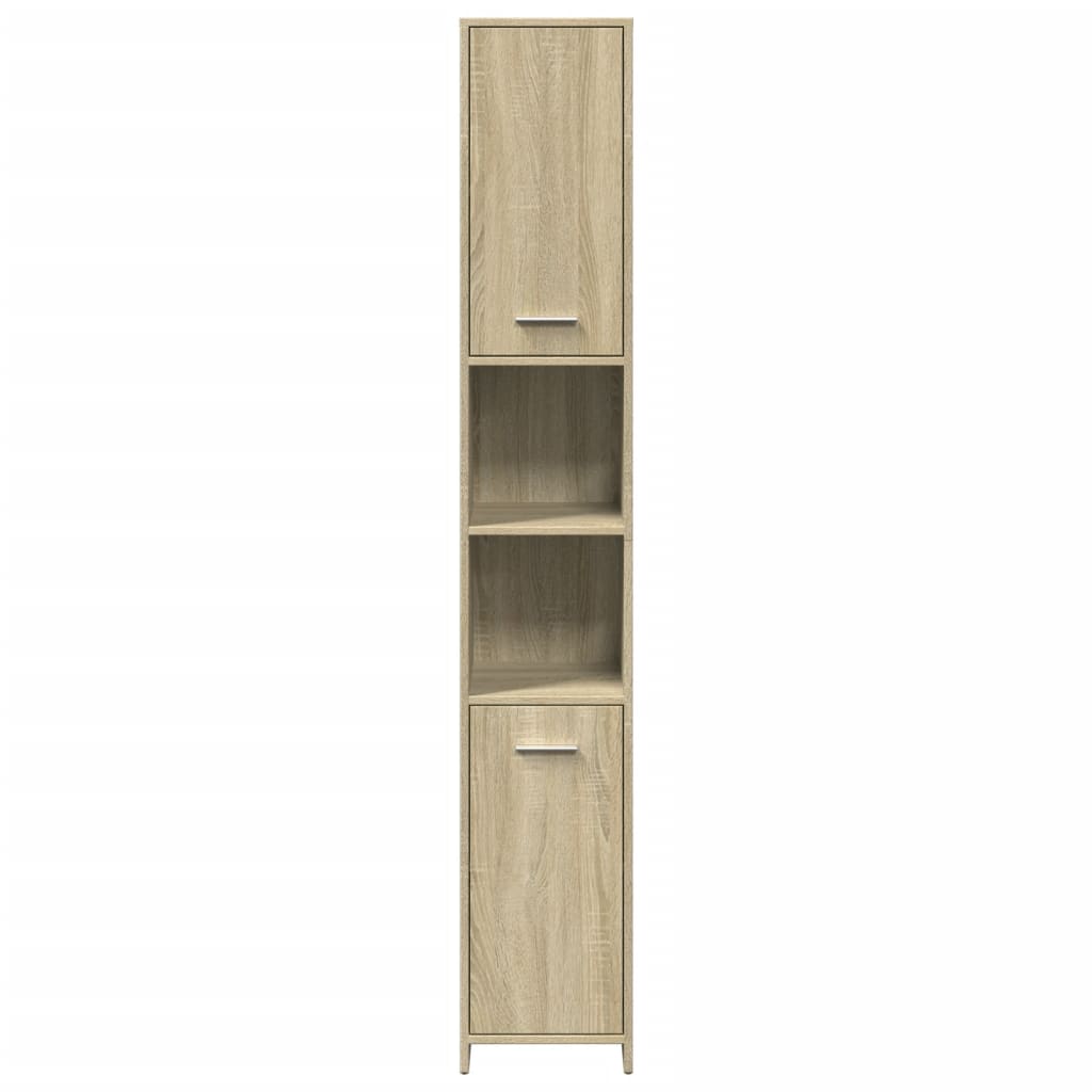 vidaXL Set mobilier de baie, 4 piese, stejar sonoma, lemn prelucrat