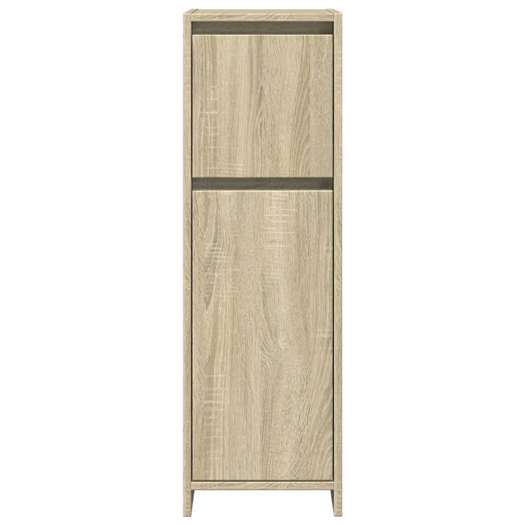 vidaXL Set mobilier de baie, 4 piese, stejar sonoma, lemn prelucrat