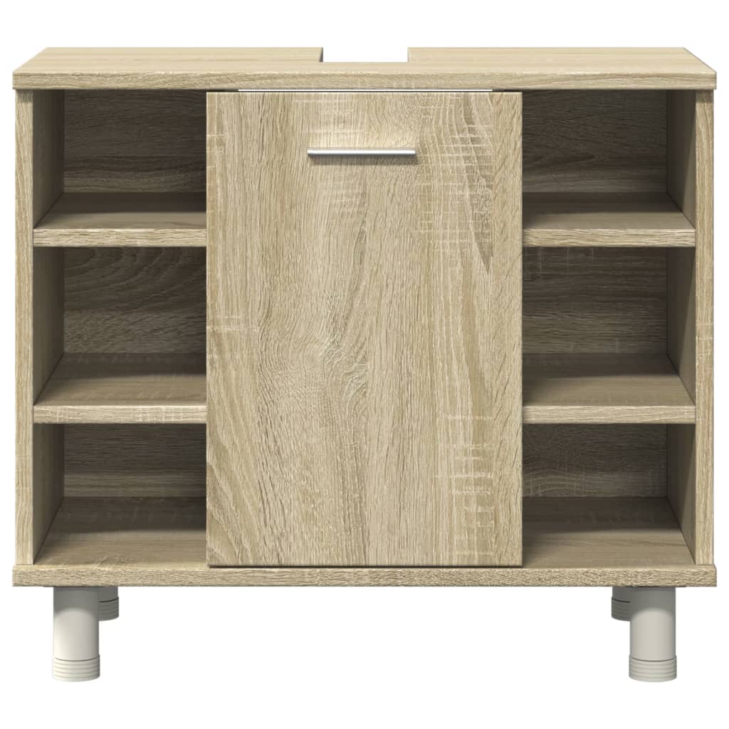 vidaXL Set mobilier de baie, 4 piese, stejar sonoma, lemn prelucrat vidaXL Set mobilier de baie, 4 piese, stejar sonoma, lemn prelucrat