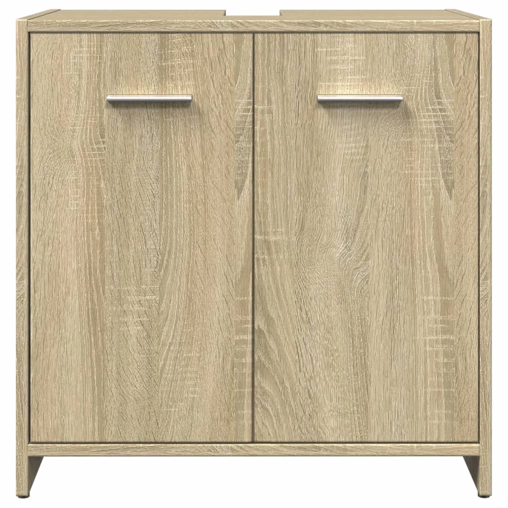 vidaXL Set mobilier de baie, 3 piese, stejar sonoma, lemn prelucrat
