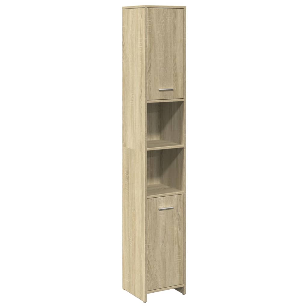 vidaXL Set mobilier de baie, 3 piese, stejar sonoma, lemn prelucrat vidaXL Set mobilier de baie, 3 piese, stejar sonoma, lemn prelucrat