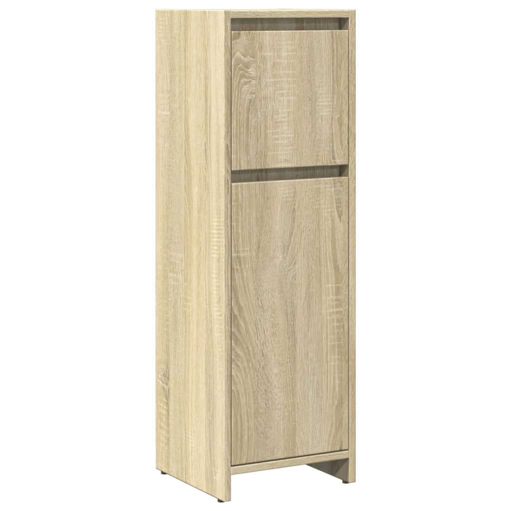vidaXL Set mobilier de baie, 3 piese, stejar sonoma, lemn prelucrat