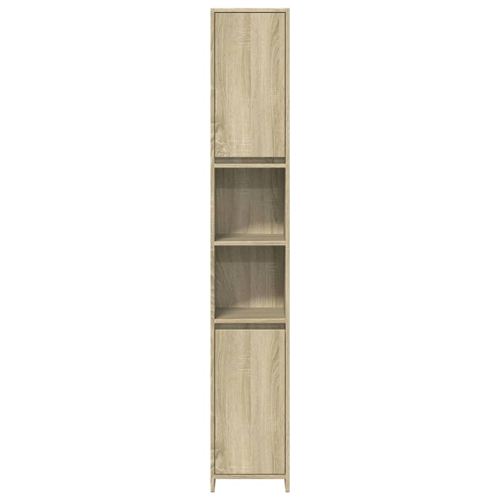 vidaXL Set mobilier de baie, 3 piese, stejar sonoma, lemn prelucrat vidaXL Set mobilier de baie, 3 piese, stejar sonoma, lemn prelucrat