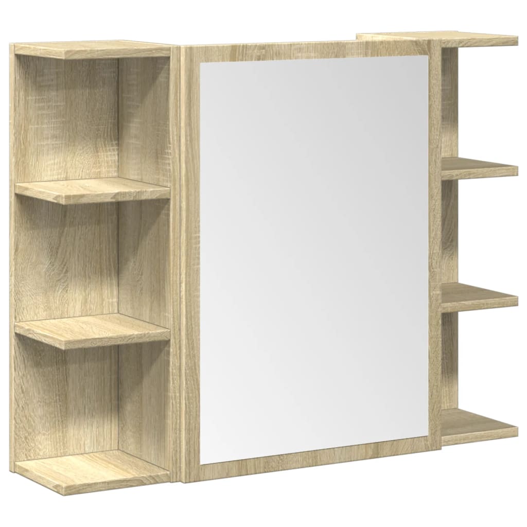 vidaXL Set mobilier de baie, 3 piese, stejar sonoma, lemn prelucrat