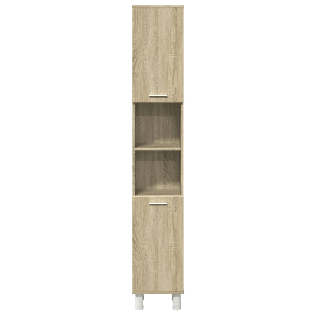 vidaXL Set mobilier de baie, 3 piese, stejar sonoma, lemn prelucrat