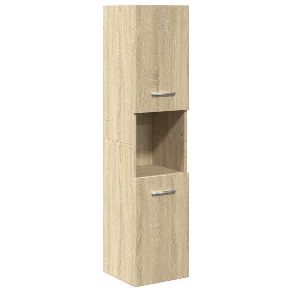 vidaXL Set mobilier de baie, 4 piese, stejar sonoma, lemn prelucrat