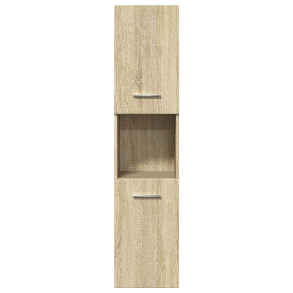 vidaXL Set mobilier de baie, 4 piese, stejar sonoma, lemn prelucrat