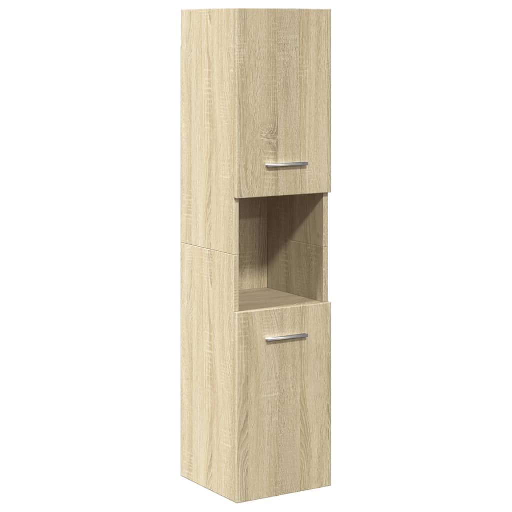 vidaXL Set mobilier de baie, 3 piese, stejar sonoma, lemn prelucrat