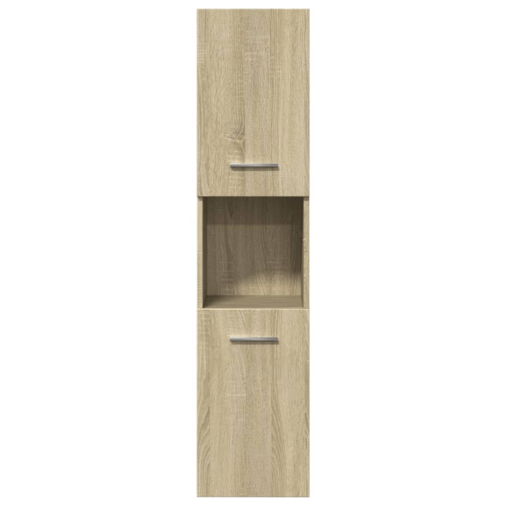 vidaXL Set mobilier de baie, 3 piese, stejar sonoma, lemn prelucrat