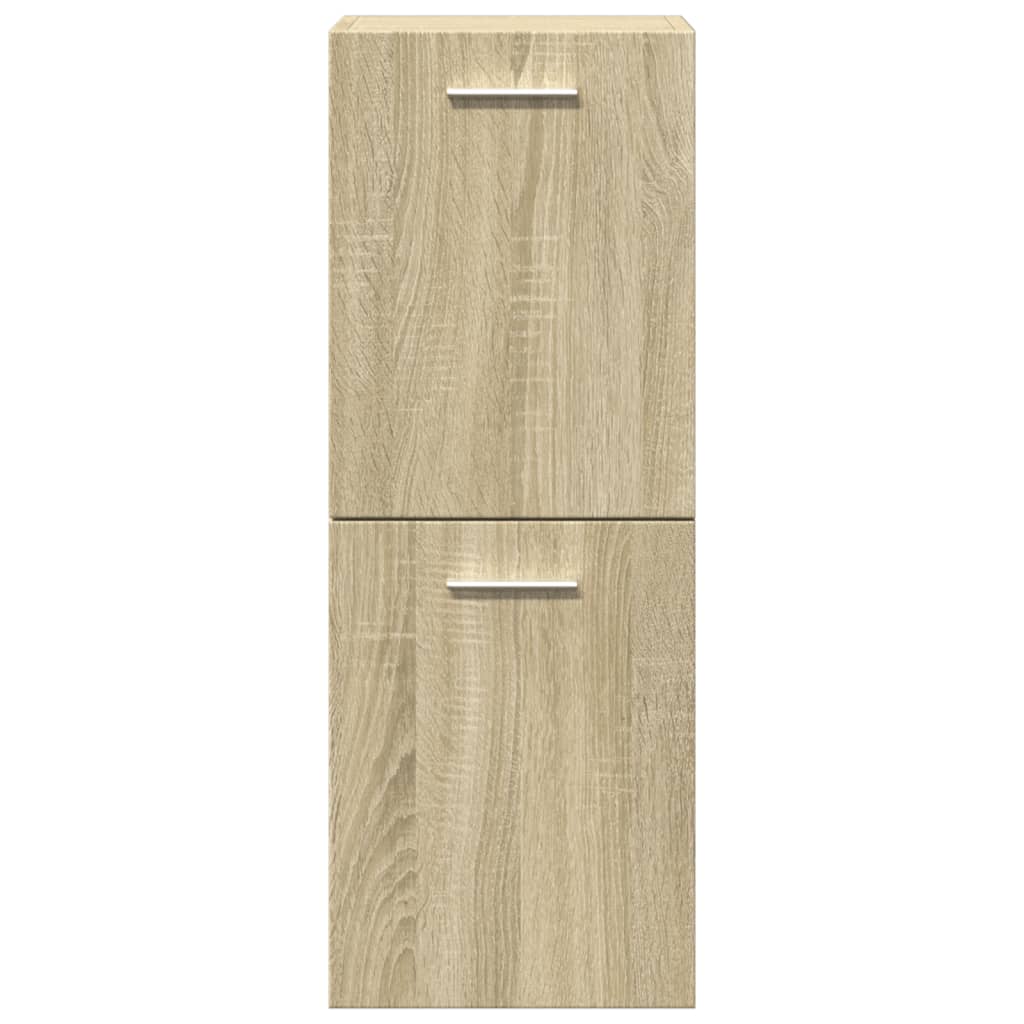 vidaXL Set mobilier de baie, 3 piese, stejar sonoma, lemn prelucrat