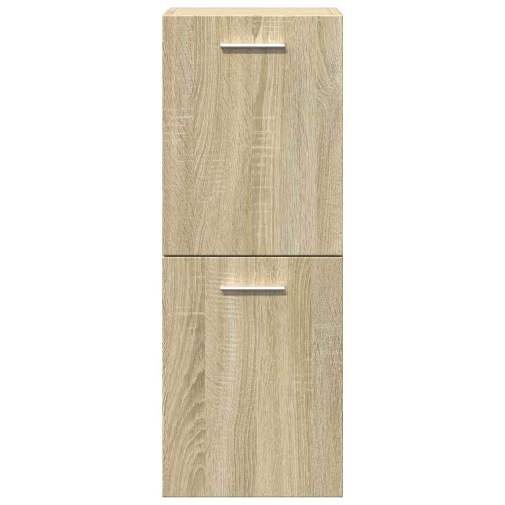 vidaXL Set mobilier de baie, 3 piese, stejar sonoma, lemn prelucrat