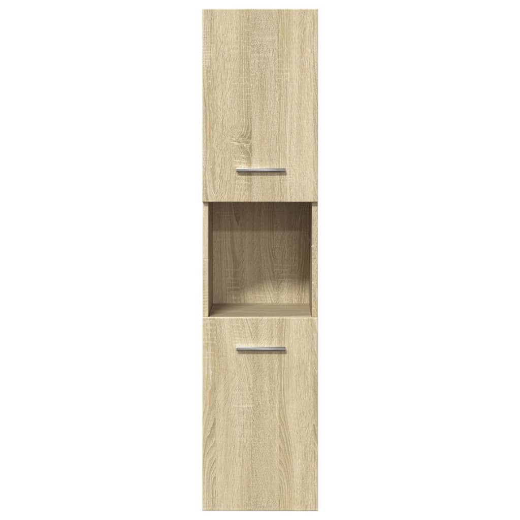 vidaXL Set mobilier de baie, 4 piese, stejar sonoma, lemn prelucrat