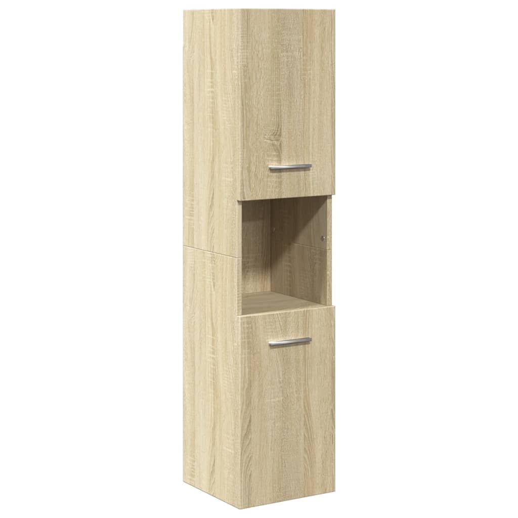 vidaXL Set mobilier de baie, 4 piese, stejar sonoma, lemn prelucrat