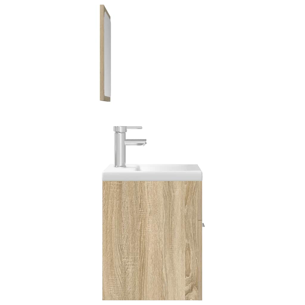 vidaXL Set mobilier de baie, 3 piese, stejar sonoma, lemn prelucrat vidaXL Set mobilier de baie, 3 piese, stejar sonoma, lemn prelucrat