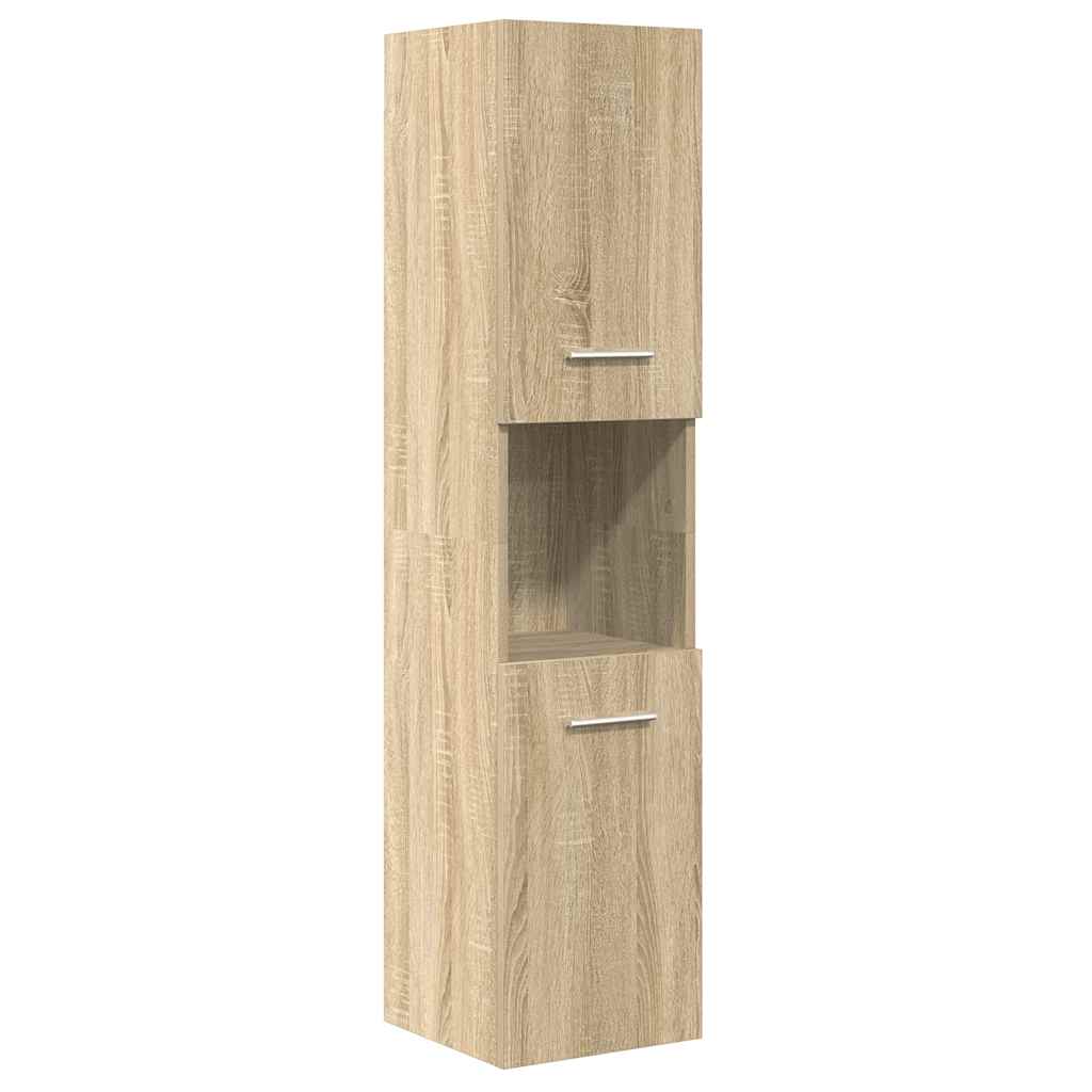 vidaXL Set mobilier de baie, 4 piese, stejar sonoma, lemn prelucrat