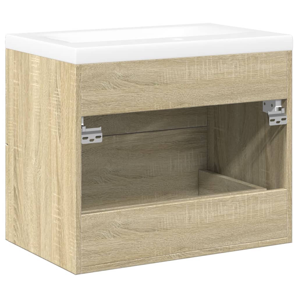 vidaXL Set mobilier de baie, 2 piese, stejar sonoma, lemn prelucrat