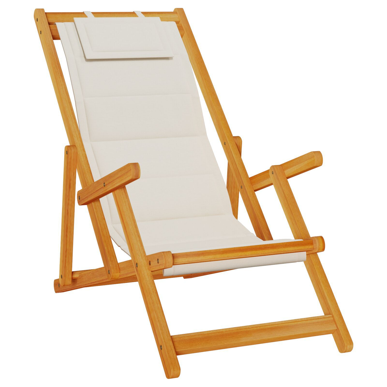 vidaXL Scaun de plajă cu pernă 2 pcs Maro 61.5 x 123 x 82cm vidaXL Scaun de plajă cu pernă 2 pcs Maro 61.5 x 123 x 82cm