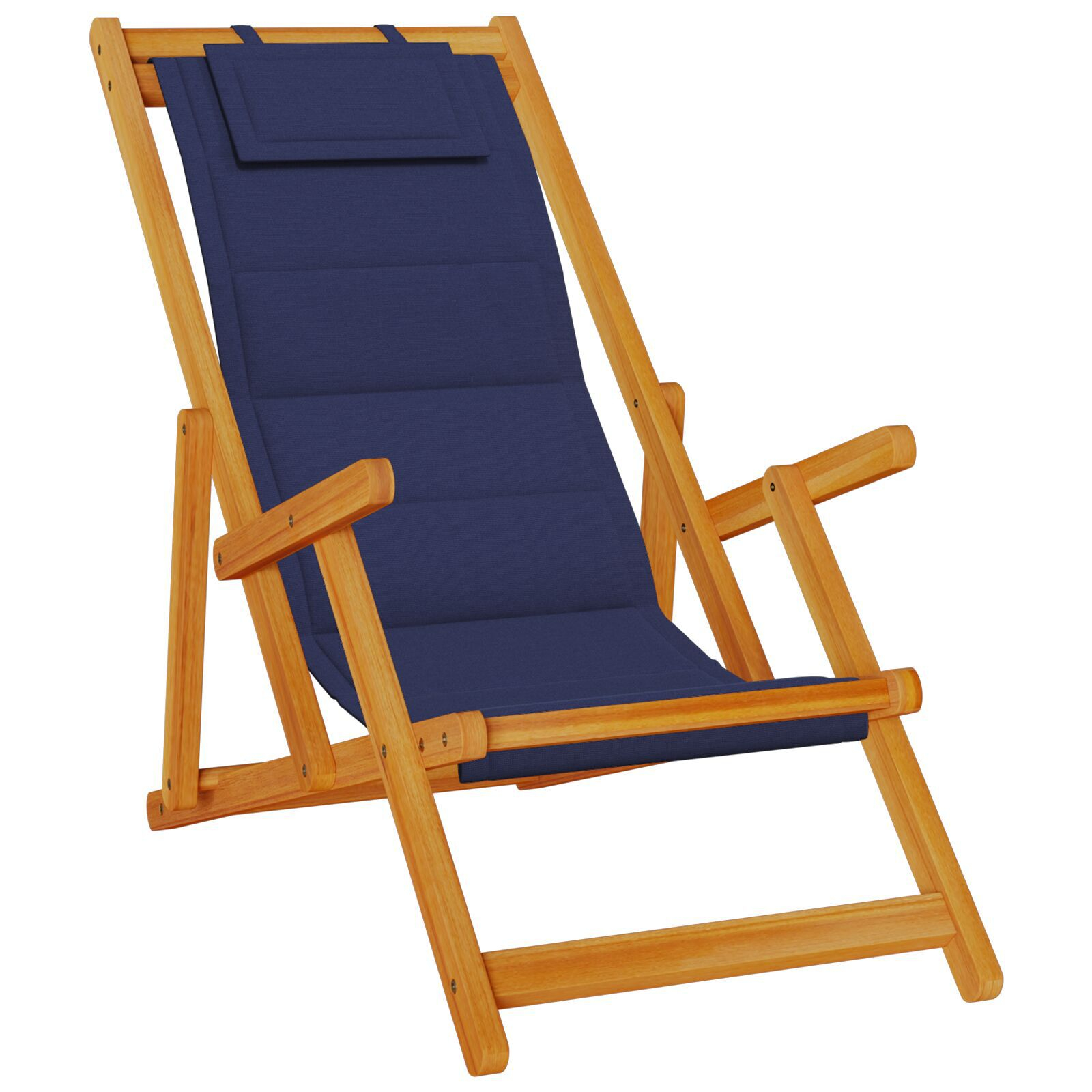 vidaXL Scaun de plajă cu pernă 2 pcs Maro 61.5 x 123 x 82cm vidaXL Scaun de plajă cu pernă 2 pcs Maro 61.5 x 123 x 82cm