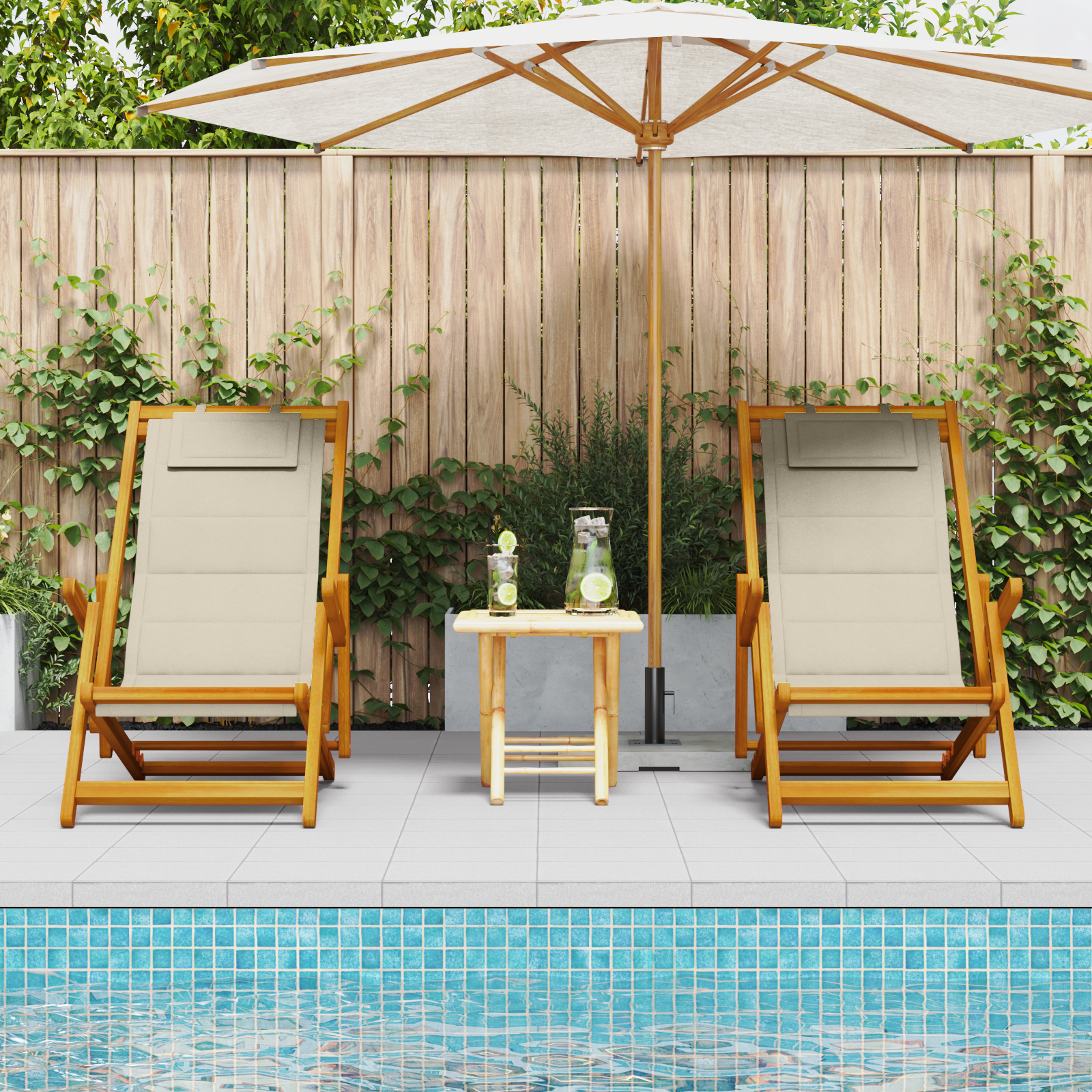 vidaXL Scaun de plajă cu pernă 2 pcs Maro 61.5 x 123 x 82cm vidaXL Scaun de plajă cu pernă 2 pcs Maro 61.5 x 123 x 82cm