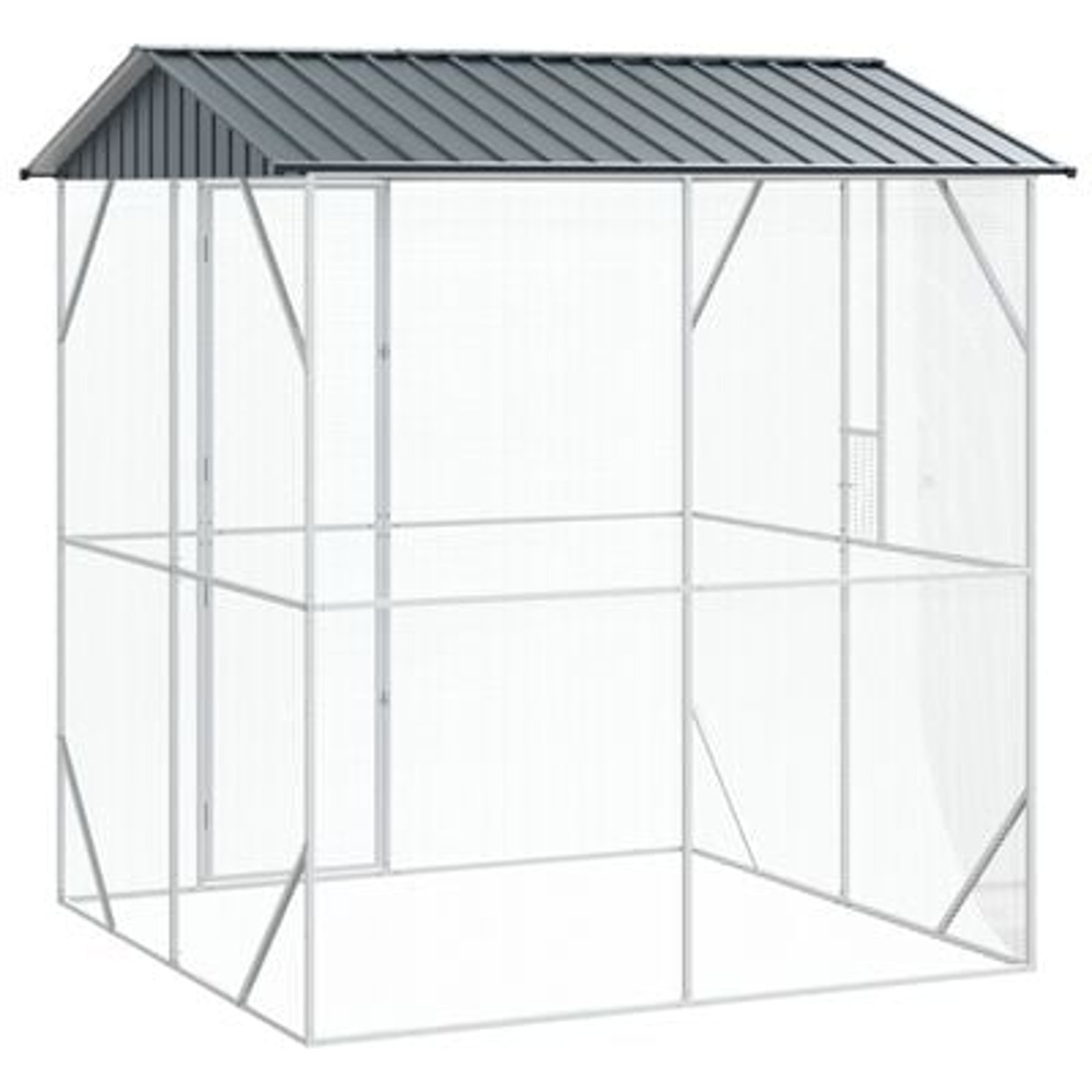 vidaXL Colivie de păsări, antracit, 210x227x247 cm, oțel vidaXL Colivie de păsări, antracit, 210x227x247 cm, oțel