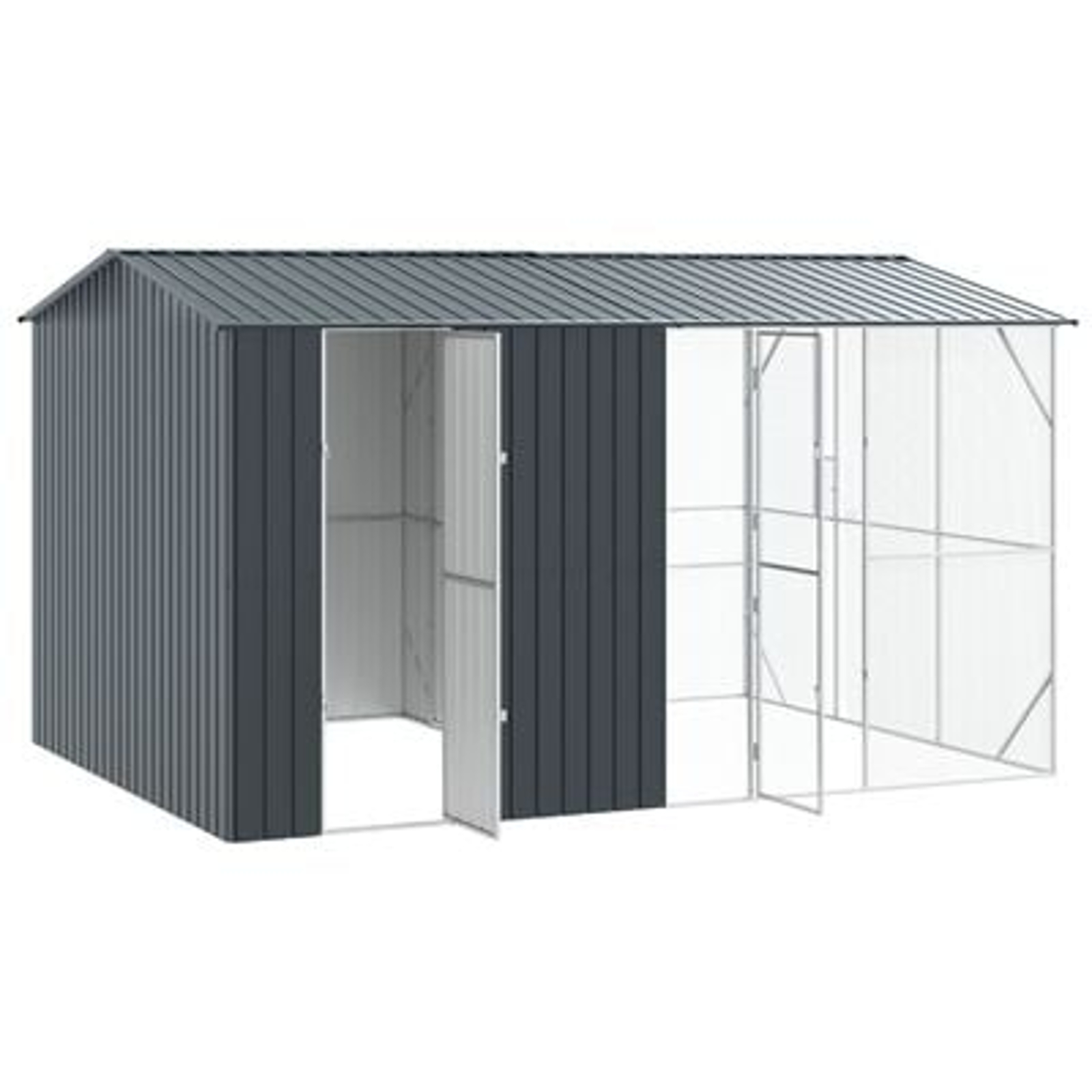 Cușcă pentru Păsări vidaXL cu Extensie Antracit 310x442x247 cm din Oțel Cușcă pentru Păsări vidaXL cu Extensie Antracit 310x442x247 cm din Oțel