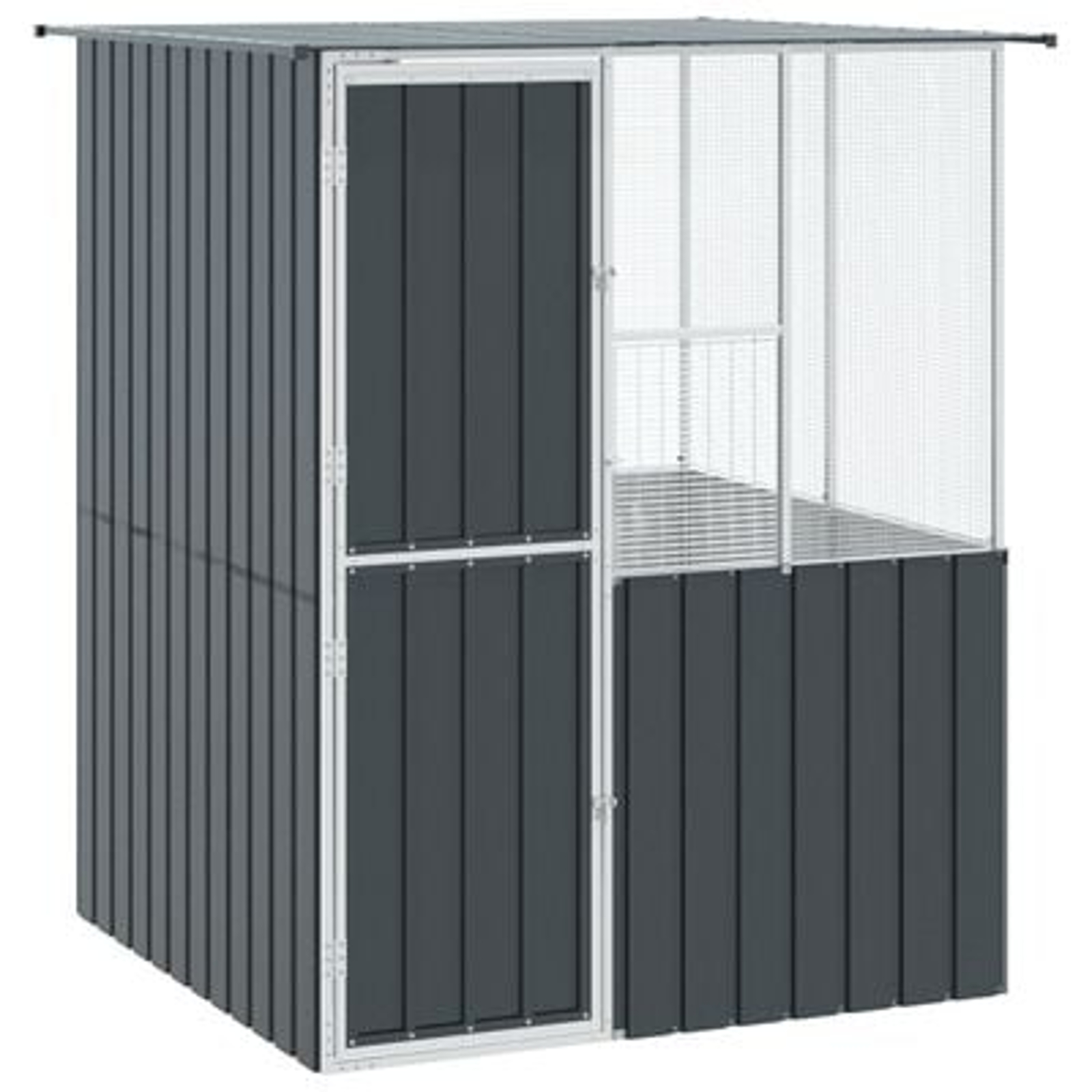 vidaXL Colivie de păsări, antracit, 215x78x200 cm, oțel zincat vidaXL Colivie de păsări, antracit, 215x78x200 cm, oțel zincat