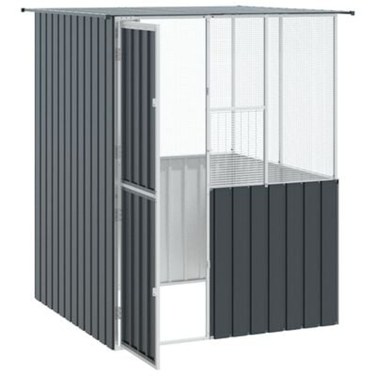 vidaXL Colivie de păsări, antracit, 215x78x200 cm, oțel zincat vidaXL Colivie de păsări, antracit, 215x78x200 cm, oțel zincat