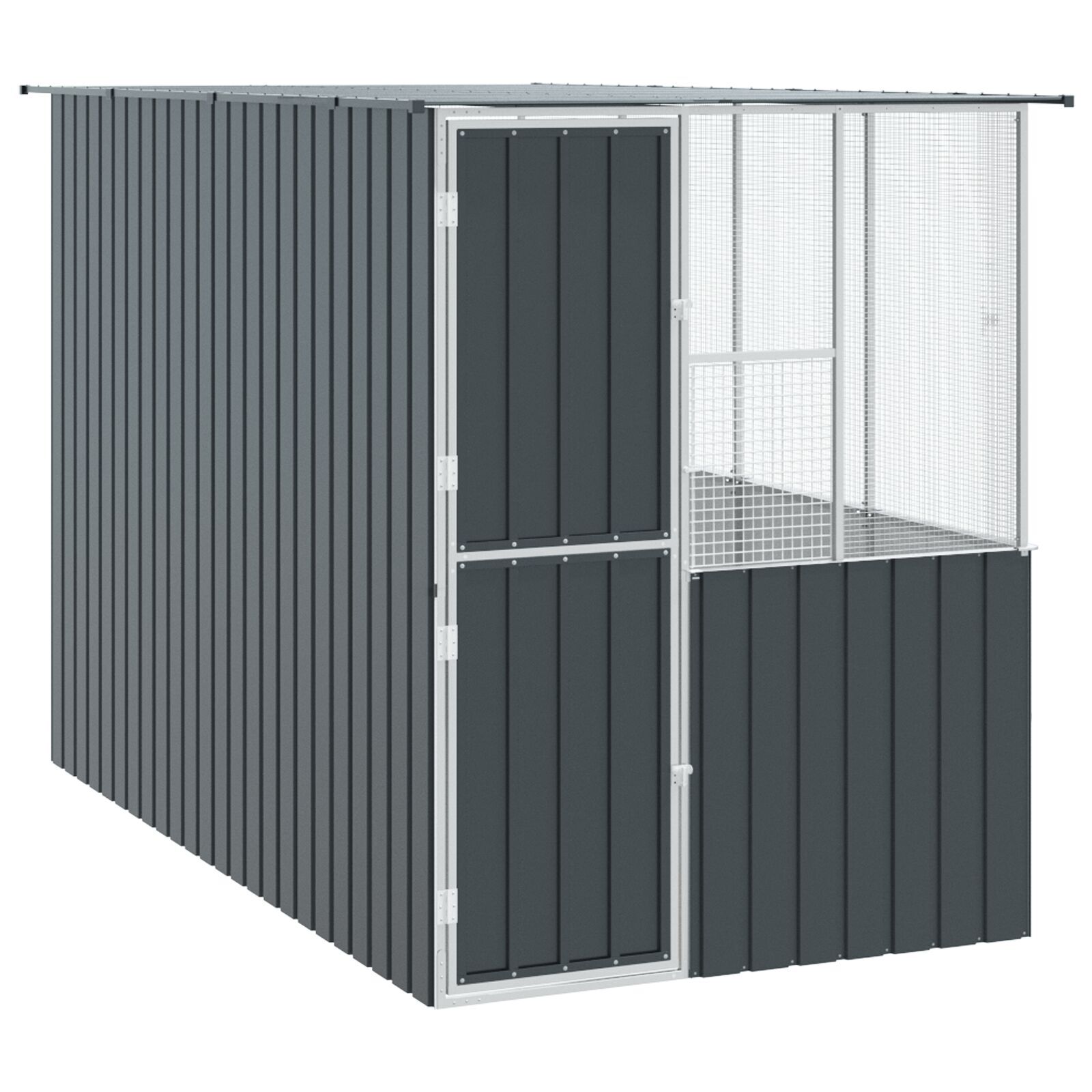 vidaXL Colivie de păsări, antracit, 215x78x200 cm, oțel zincat vidaXL Colivie de păsări, antracit, 215x78x200 cm, oțel zincat