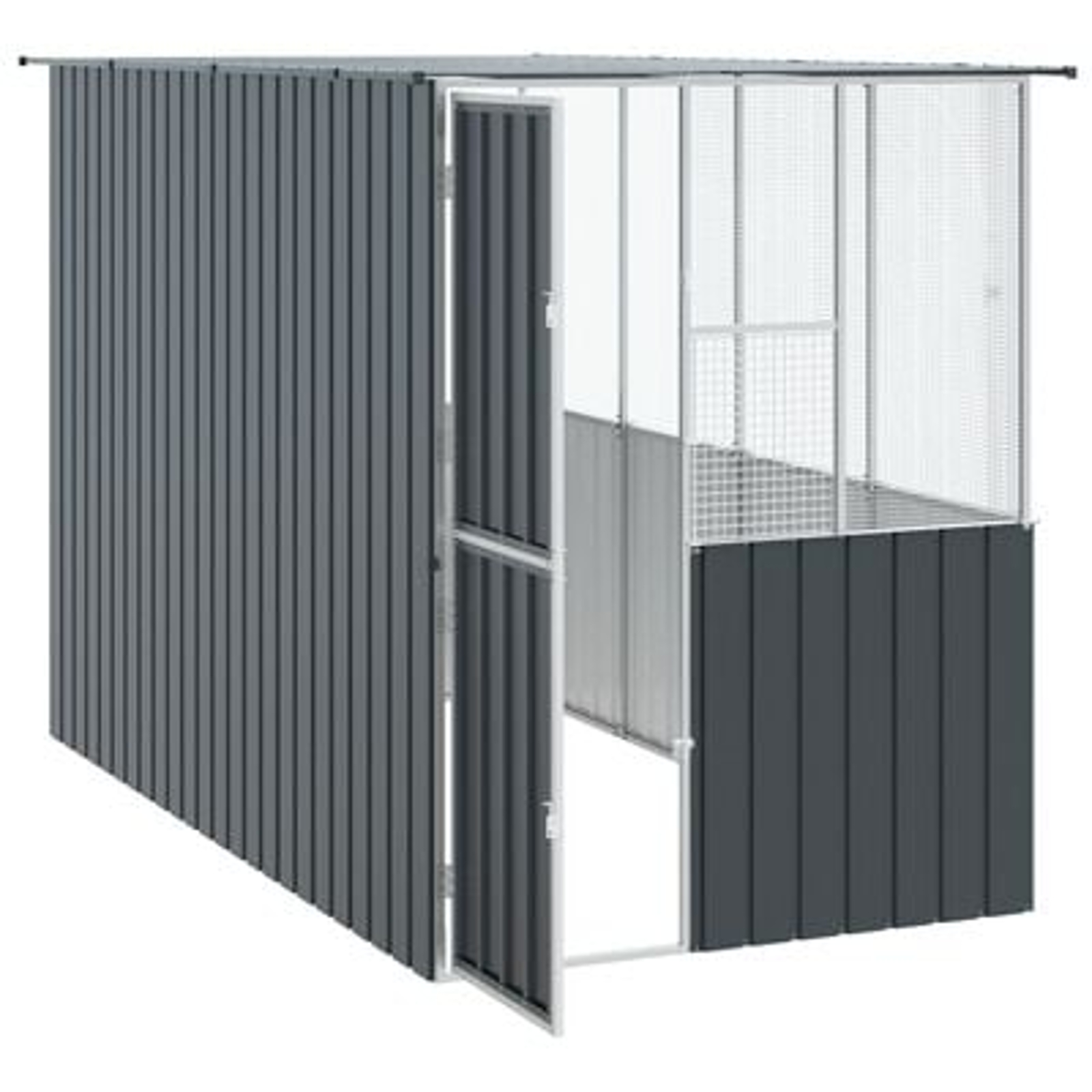 vidaXL Colivie de păsări, antracit, 215x78x200 cm, oțel zincat vidaXL Colivie de păsări, antracit, 215x78x200 cm, oțel zincat