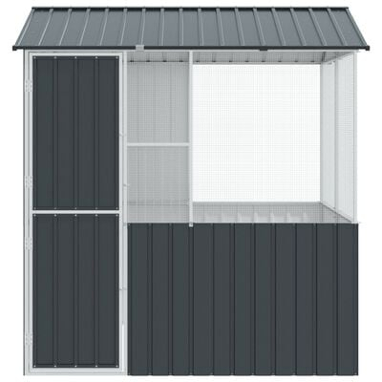 vidaXL Colivie de păsări, antracit, 215x78x200 cm, oțel zincat vidaXL Colivie de păsări, antracit, 215x78x200 cm, oțel zincat