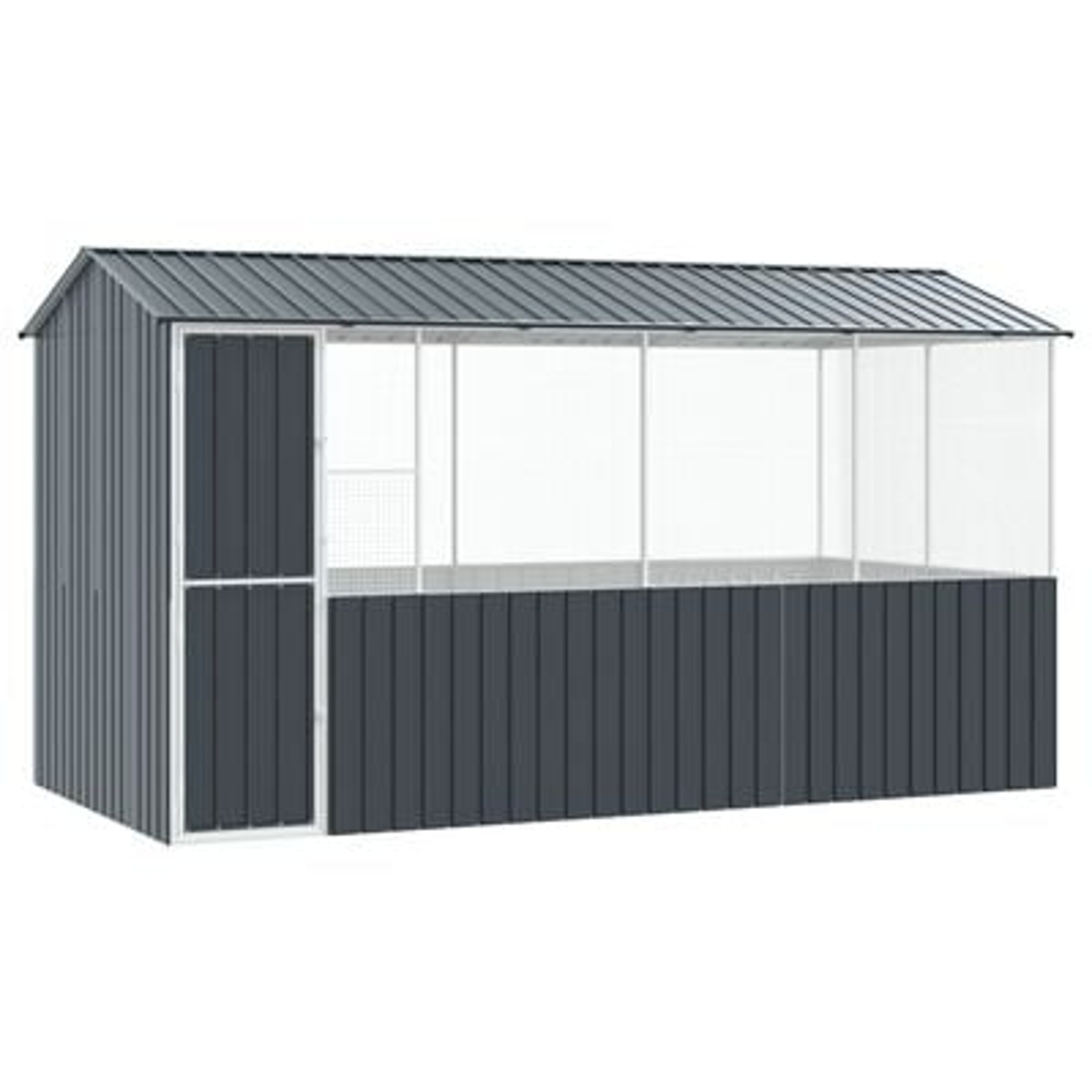 vidaXL Colivie de păsări, antracit, 215x78x200 cm, oțel zincat vidaXL Colivie de păsări, antracit, 215x78x200 cm, oțel zincat