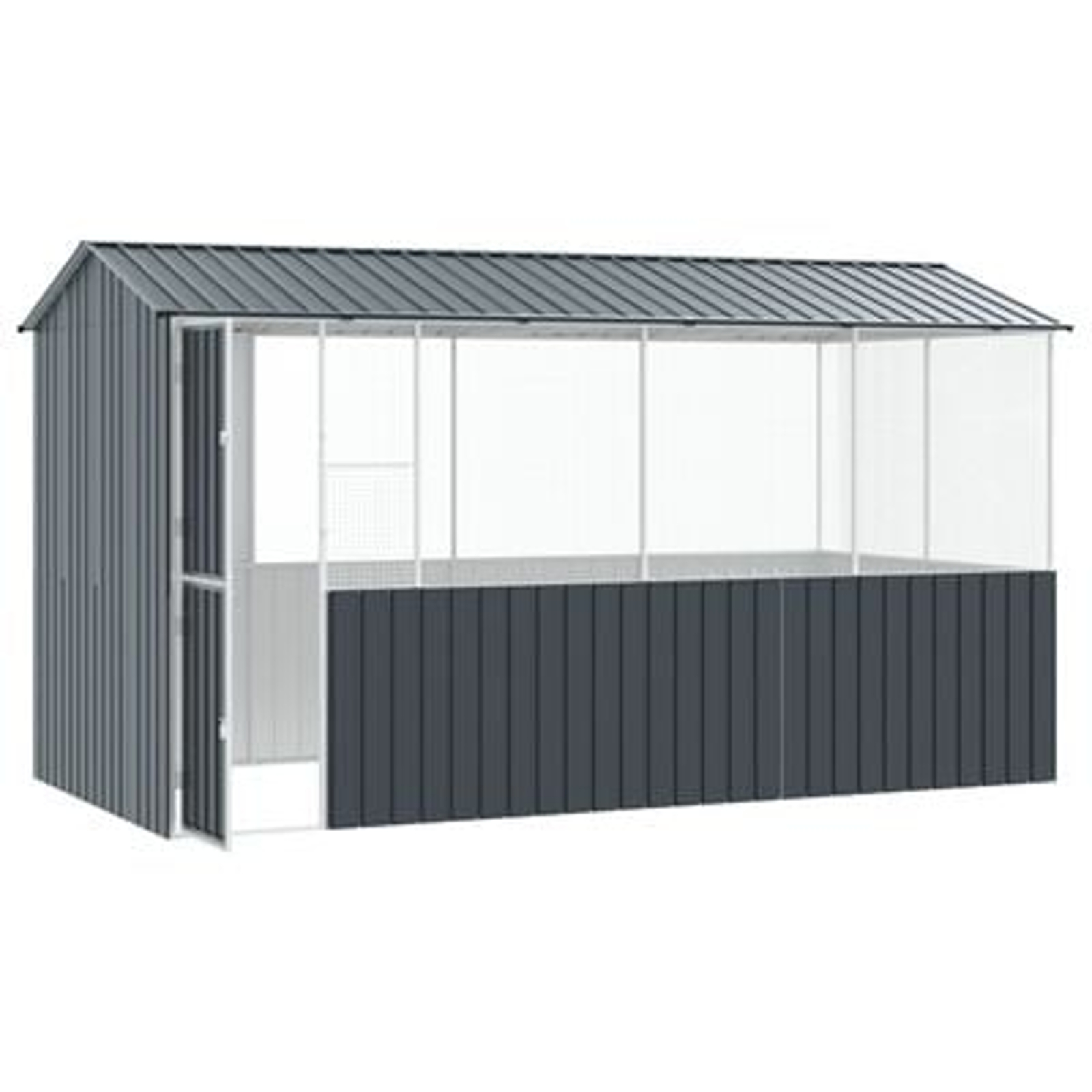 vidaXL Colivie de păsări, antracit, 215x78x200 cm, oțel zincat vidaXL Colivie de păsări, antracit, 215x78x200 cm, oțel zincat