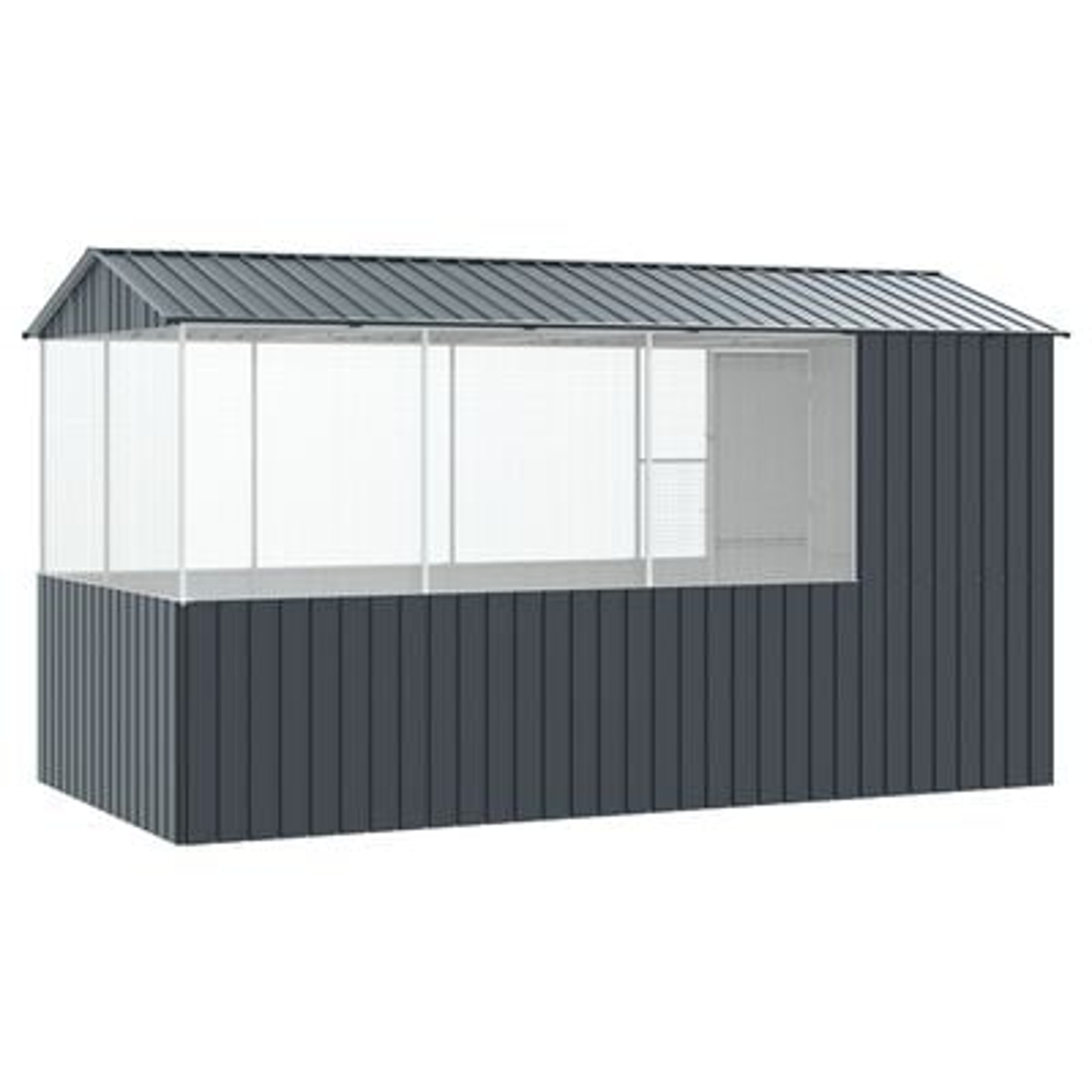 vidaXL Colivie de păsări, antracit, 215x78x200 cm, oțel zincat vidaXL Colivie de păsări, antracit, 215x78x200 cm, oțel zincat