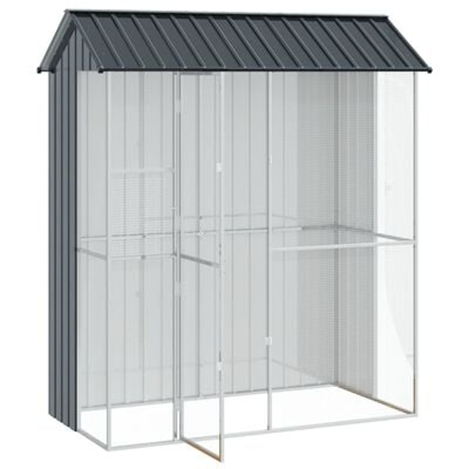 vidaXL Colivie de păsări, antracit, 215x110x247 cm, oțel vidaXL Colivie de păsări, antracit, 215x110x247 cm, oțel
