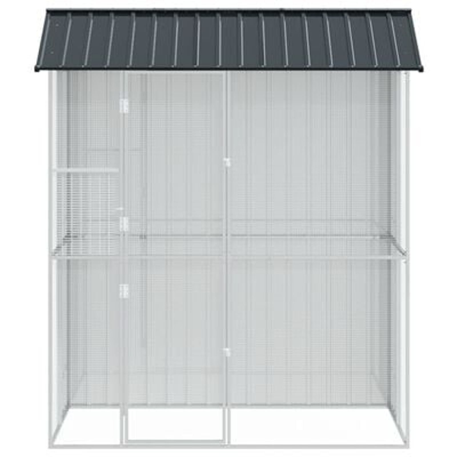 vidaXL Colivie de păsări, antracit, 215x110x247 cm, oțel vidaXL Colivie de păsări, antracit, 215x110x247 cm, oțel